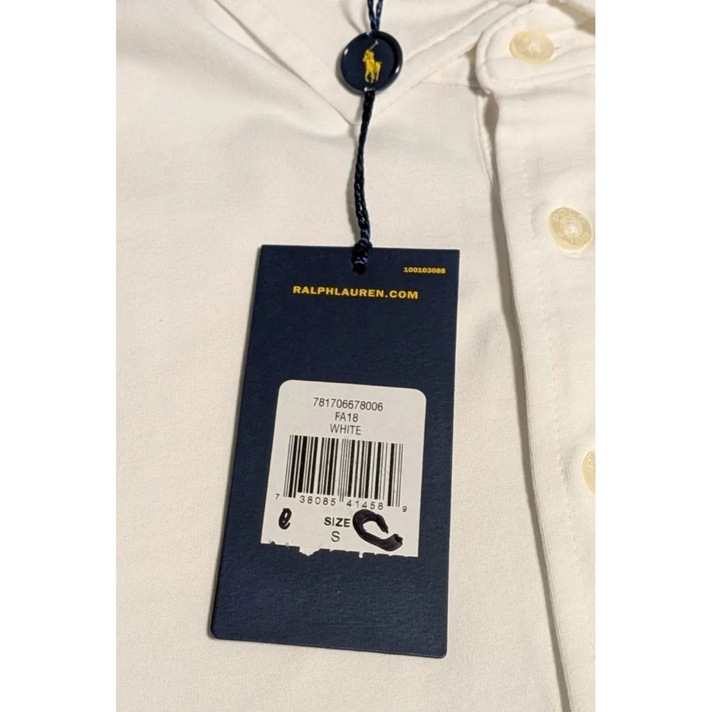 Polo Golf Ralph Lauren Men's‎ White Stretch Lisle Wyndham Golf Polo Size Small